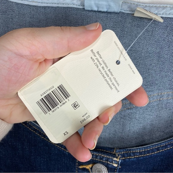 Levi's Veda Slim Fit Full Button Up Down Denim Jean Mini Dress Size XS (NWT) - Picture 6 of 9